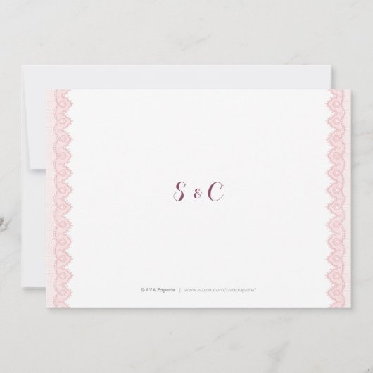 Rustikale Blumenspitze Save the Date (Rückseite)