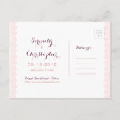 Rustikale Blumenspitze Save the Date Ankündigungspostkarte (Rückseite)