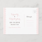 Rustikale Blumenspitze Save the Date Ankündigungspostkarte (Rückseite)