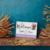 Rustikale Blumenstiefel Farm Wedding Welcome Gäste Fotoplatte (Seite)