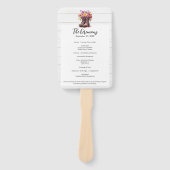 Rustikale Blumenstiefel und Hochzeitsprogramm für Fächer (Vorderseite)