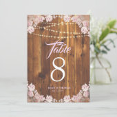 Rustikale Blumenstränge Holz Tischnummer (Stehend Vorderseite)