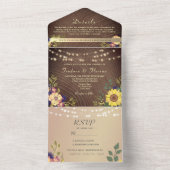 Rustikale Blumenstrauß-Hochzeit All In One Einladung (Innen Boden)