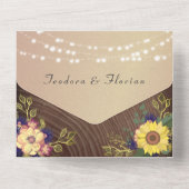 Rustikale Blumenstrauß-Hochzeit All In One Einladung (Rückseite)