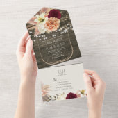 Rustikale Blumenstrauß-Hochzeit All In One Einladung (Abreißen)