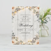 Rustikale Blumenstrauß-Hochzeit Einladung (Stehend Vorderseite)