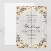 Rustikale Blumenstrauß-Hochzeit Einladung (Vorne/Hinten)