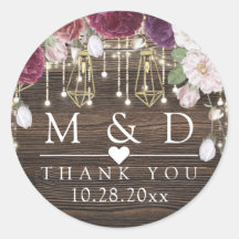 Rustikale Blumenstrauß-Lichter Hochzeit Danke