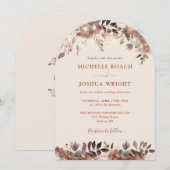 Rustikale Blumenstrauß-Lights Monogram Arch Weddin Einladung (Vorne/Hinten)