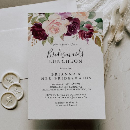 Rustikale Blumensträuße Luncheon Dusche Einladung