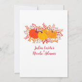 Rustikale Blumenstürme Pumpkin Woodland Hochzeit Einladung (Rückseite)