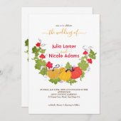 Rustikale Blumenstürme Pumpkin Woodland Hochzeit Einladung (Vorne/Hinten)