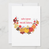 Rustikale Blumenstürme Pumpkin Woodland Hochzeit Einladung (Rückseite)