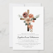 Rustikale Blumentaufen Einladung (Vorderseite)