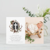 Rustikale Blumentaufen Einladung (Stehend Vorderseite)