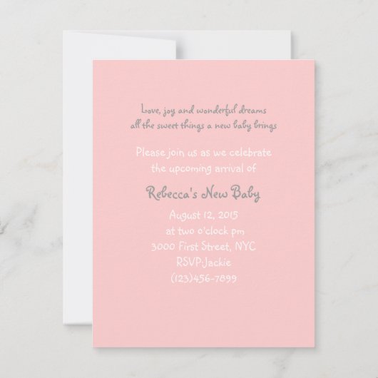 rustikale BlumenTeddybär-Babypartyeinladungen Einladung (Rückseite)