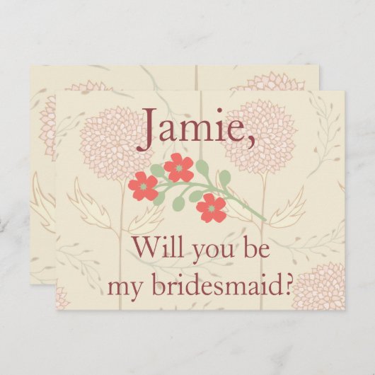 Rustikale Blumenüberdacht Einladung (Vorne/Hinten)