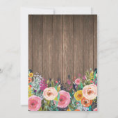 Rustikale Blumenüberraschung am 18. Geburtstag Ein Einladung (Rückseite)