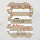 Rustikale Blumenvögel Schaukel Brautdusche Einladu Einladung (Vorne/Hinten)