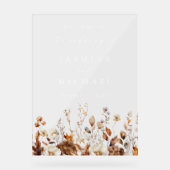 Rustikale Blumenwiese im Herbst Begrüßung Acrylschild (Vorderseite)