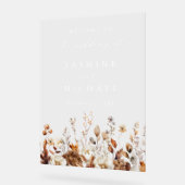 Rustikale Blumenwiese im Herbst Begrüßung Acrylschild (Winkel)