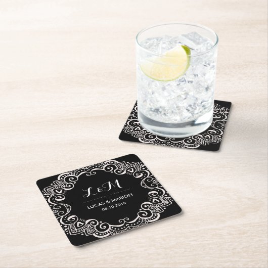 Rustikale Blumenwirl Rechteckiger Pappuntersetzer (Vor Ort)