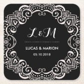 Rustikale Blumenwirl Rechteckiger Pappuntersetzer (Vorderseite)