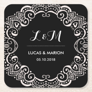 Rustikale Blumenwirl Rechteckiger Pappuntersetzer