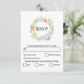 Rustikale Blumenwraath Wedding RSVP Cards Karte (Stehend Vorderseite)
