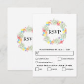Rustikale Blumenwraath Wedding RSVP Cards Karte (Vorne/Hinten)