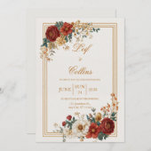 Rustikale Blumenzange Einladung (Vorne/Hinten)