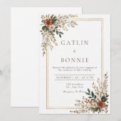 Rustikale Blumenzange Einladung (Vorne/Hinten)