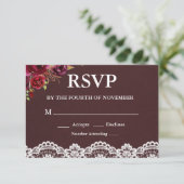 Rustikale Blumenzange Hochzeit RSVP (Stehend Vorderseite)