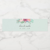 Rustikale Blumenzehen Grün Wasserflaschenetikett (Einzelnes Label)