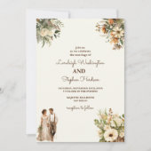 Rustikale Blumenzehen mit moderner Eleganz Einladung (Vorderseite)