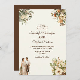 Rustikale Blumenzehen mit moderner Eleganz Einladung