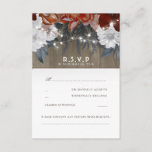 Rustikale Blumenzellenleuchten, die RSVP-Karten ho