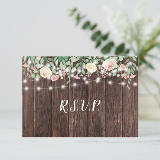 Rustikale Blumenzellenleuchten | uAwg Einladung (Stehend Vorderseite)