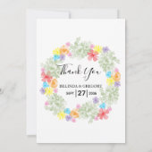 Rustikale Blumenzeremonie Dankeschön Karte (Rückseite)