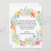 Rustikale Blumenzeremonie Dankeschön Karte (Vorne/Hinten)