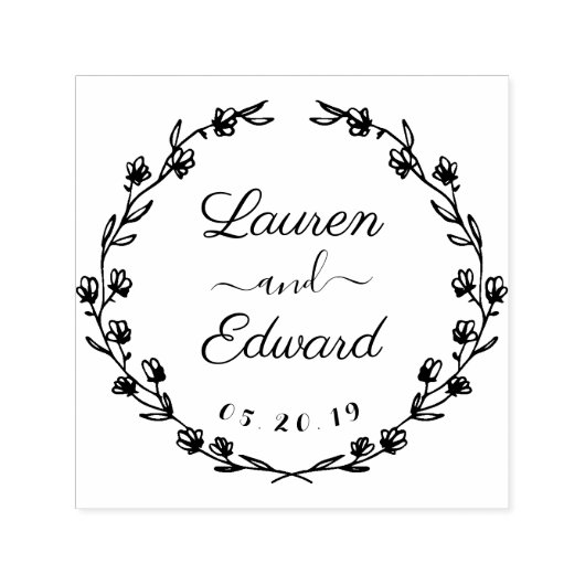 Rustikale Blumenzeremonie rettet das Datum Permastempel (Design)