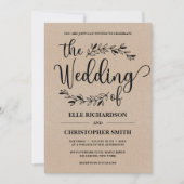 Rustikale Blumenzierwaren Einladung (Vorderseite)