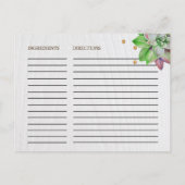 Rustikale Blumenzuckerkulturen Brautparty Rezeptor Postkarte (Rückseite)