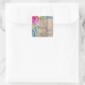 Rustikale Blumenzwiebeleien Vielen Dank Quadratischer Aufkleber (Tasche)