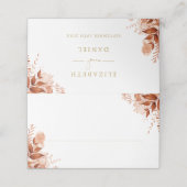 Rustikale Blumenzwiebelfeier Platzkarte (Außenseite Aufgefaltet)