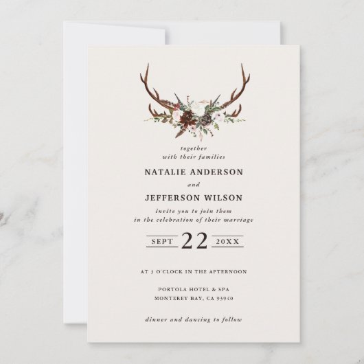 Rustikale Blumenzwiebeln und Junggeselle laden zur Save The Date (Vorderseite)