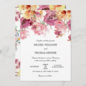 Rustikale Blumenzwiese Herbst Einladung zur Aquare (Vorne/Hinten)