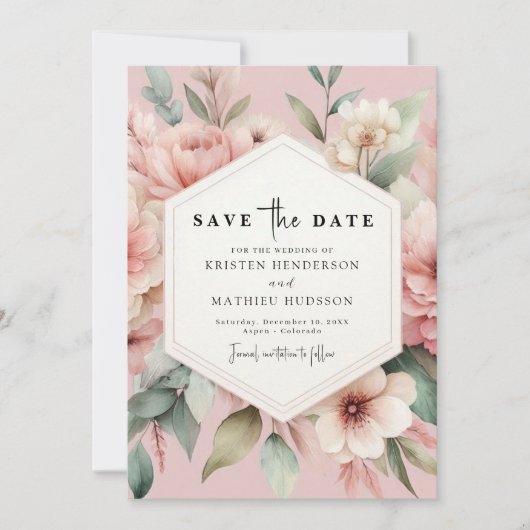 Rustikale Blumenzwiese Save The Date (Vorderseite)