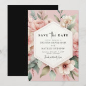 Rustikale Blumenzwiese Save The Date (Vorne/Hinten)