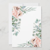 Rustikale Blush Boho Bloral und Grüne Hochzeit Einladung (Rückseite)